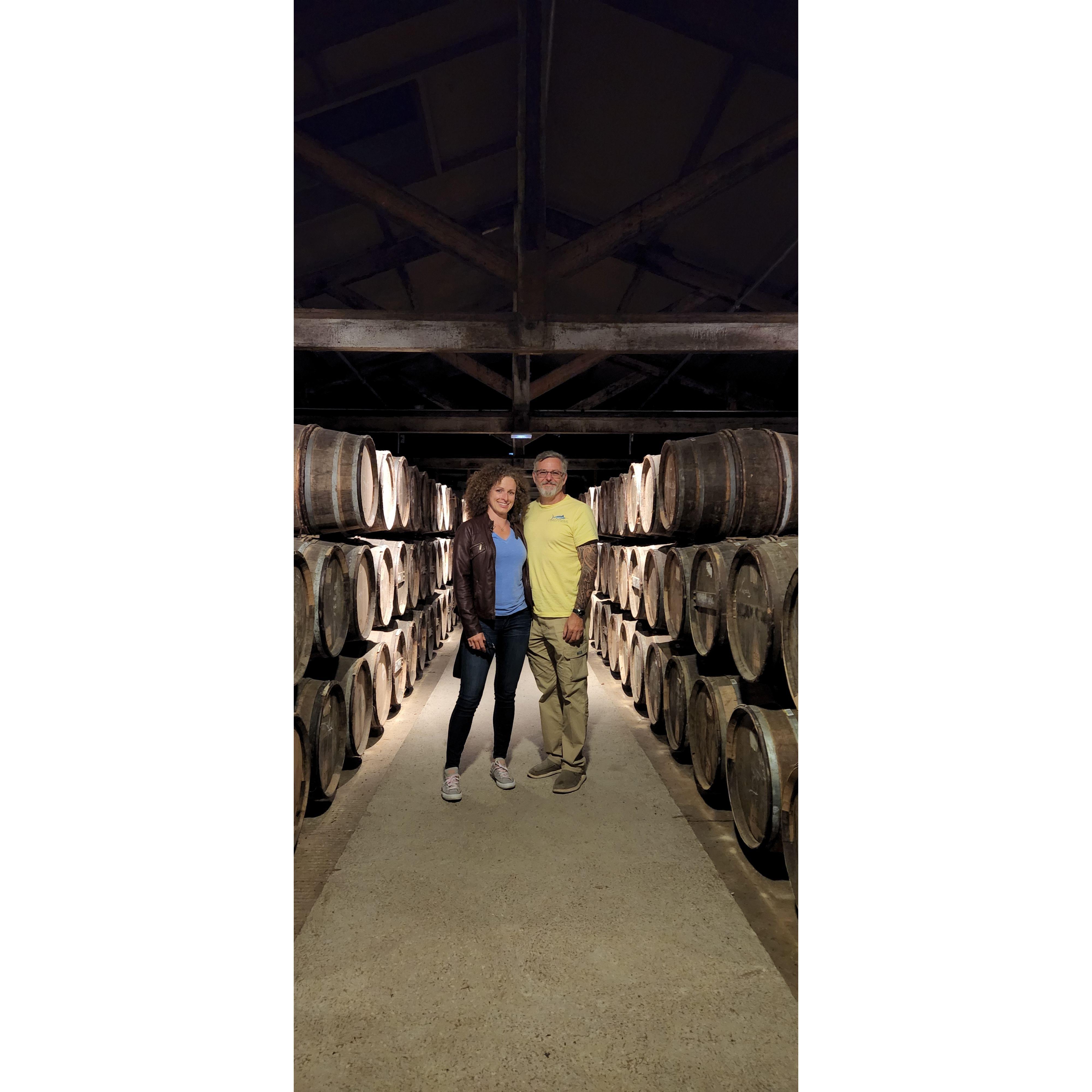 Hennessy barrels aging in Cognac, France