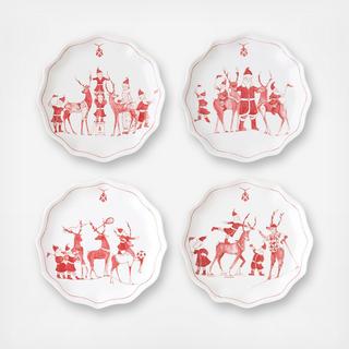 Reindeer Games Tidbit Plate, Set of 4