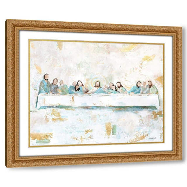 ArtDirect Last Supper 24x20 Gold Ornate Wood Framed with Double Matting Museum Art Print by Kissell, Mackenzie