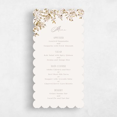 Taupe, Beige Wedding Menu - Allegra
