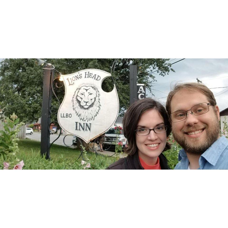 Dinner at Lion's Head Inn right after we got engaged  at Rush Cove in Bruce Peninsula, Ontario, Canada