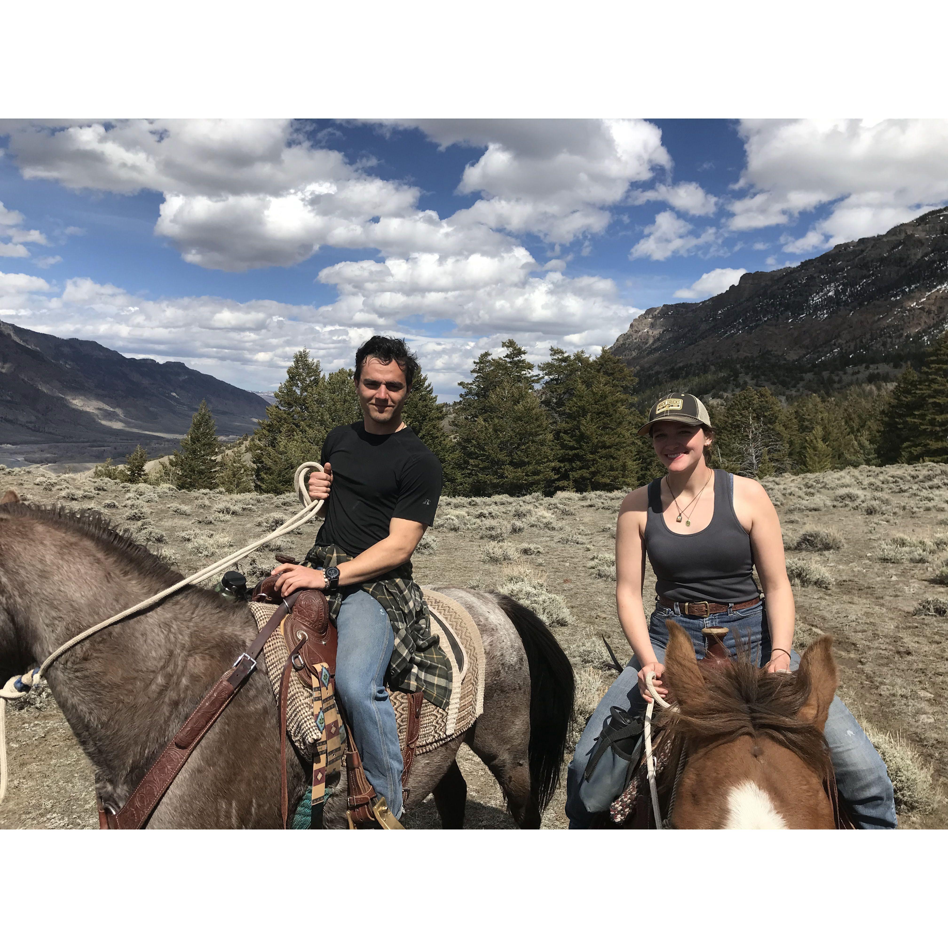 Went riding in Cody, WY for a week together.