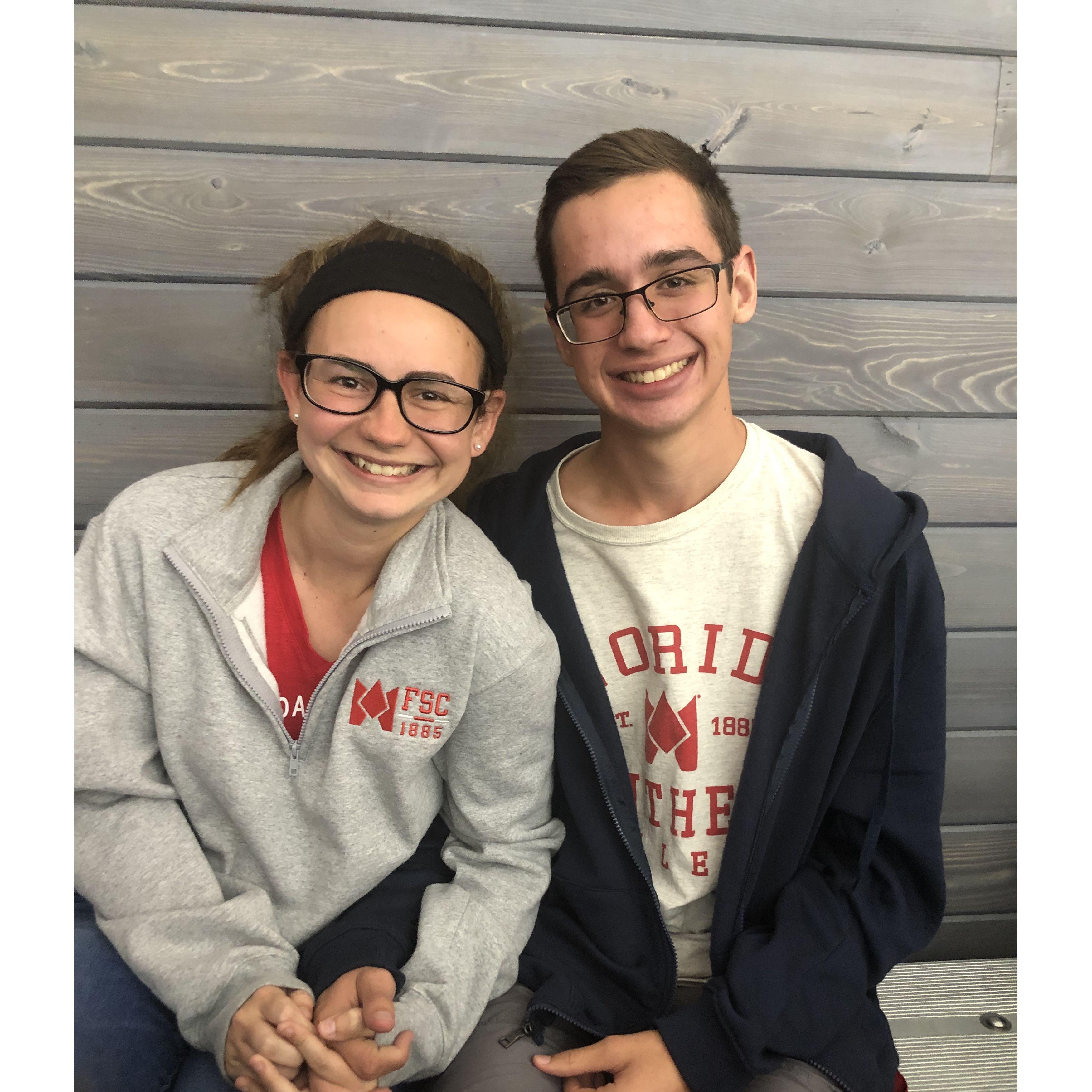 Our first date at our school's hockey game.