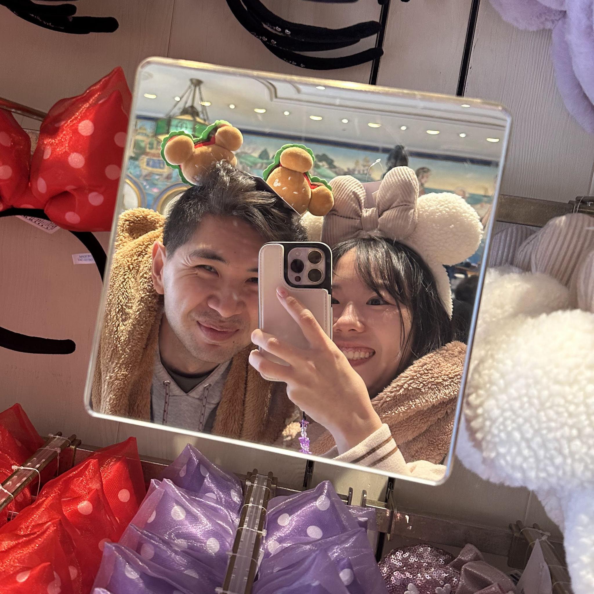 So cold at DisneySea, had to get matching scarves