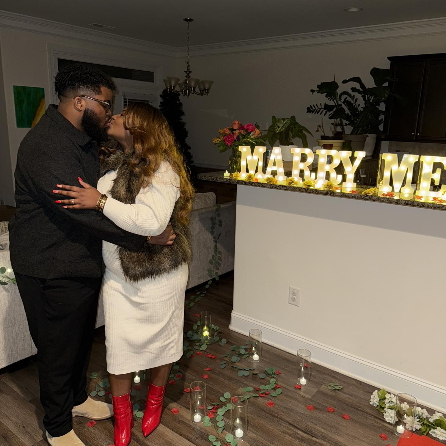 Mebane, NC
The evening Julius proposed and Diamond said, "Yes!"