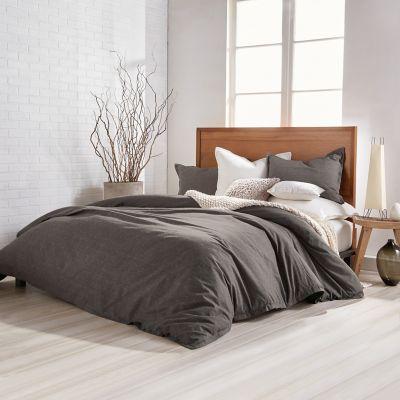 DKNY PURE Flannel King Duvet Cover in Charcoal