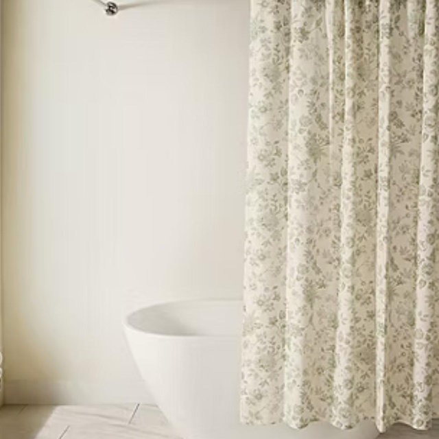 Casual Comfort Cotton Blend Printed Shower Curtain - Sage