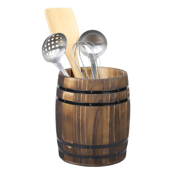 Wine Barrel Kitchen Utensil Crock