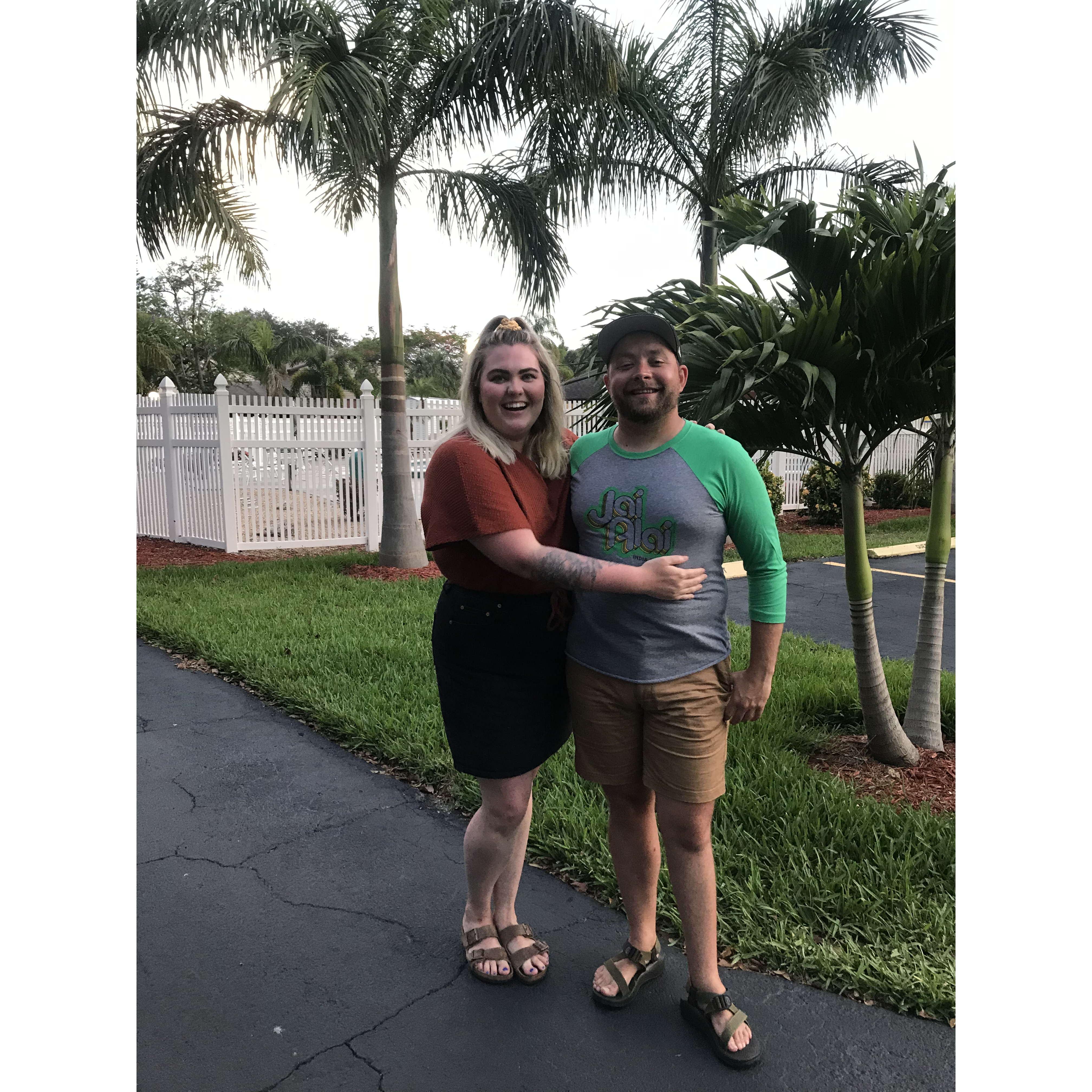 Abby + Jay in Florida, celebrating Abby's 28th Birthday in 2020.