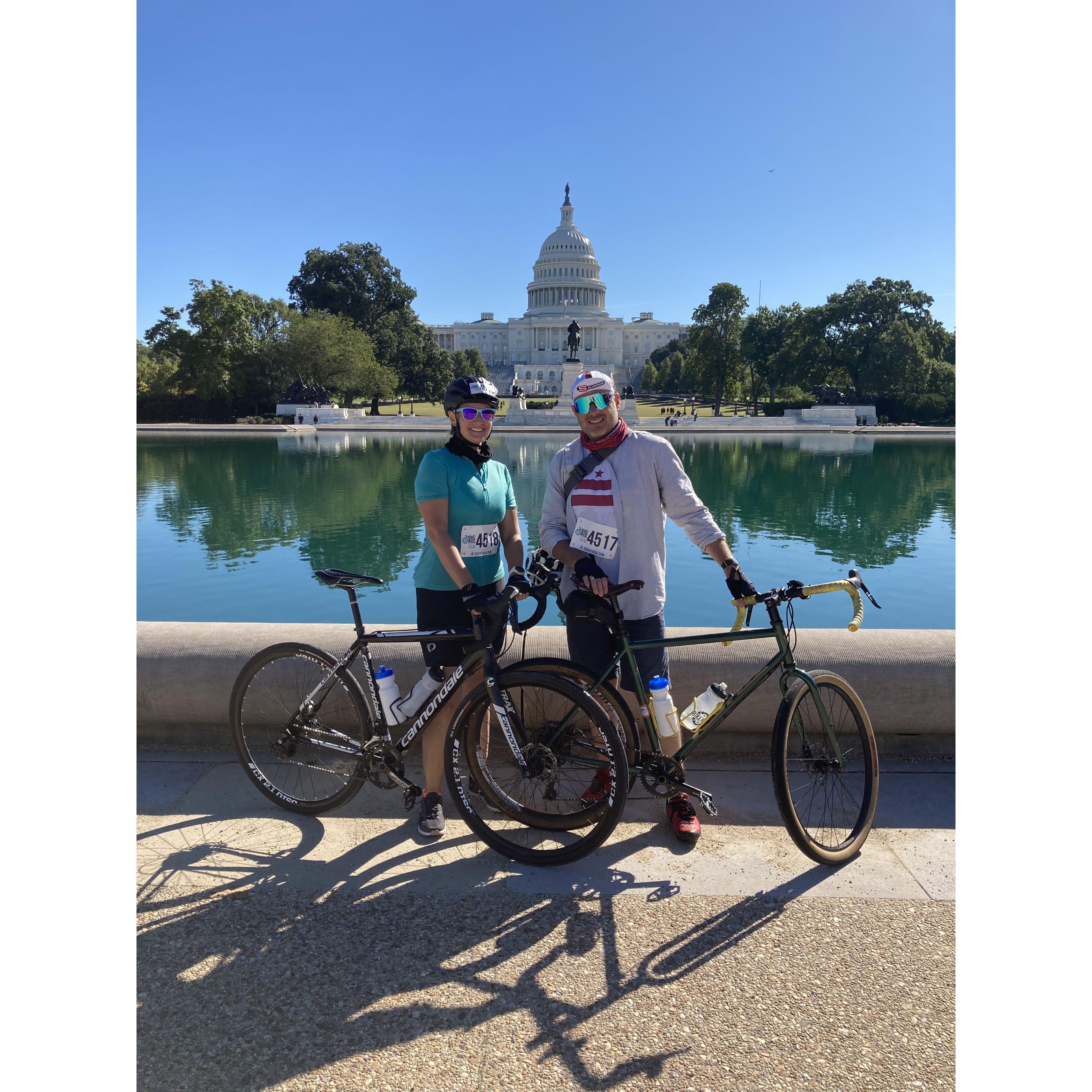 One of our many bike rides, this one organized to bike throughout DC and by all of the monuments.