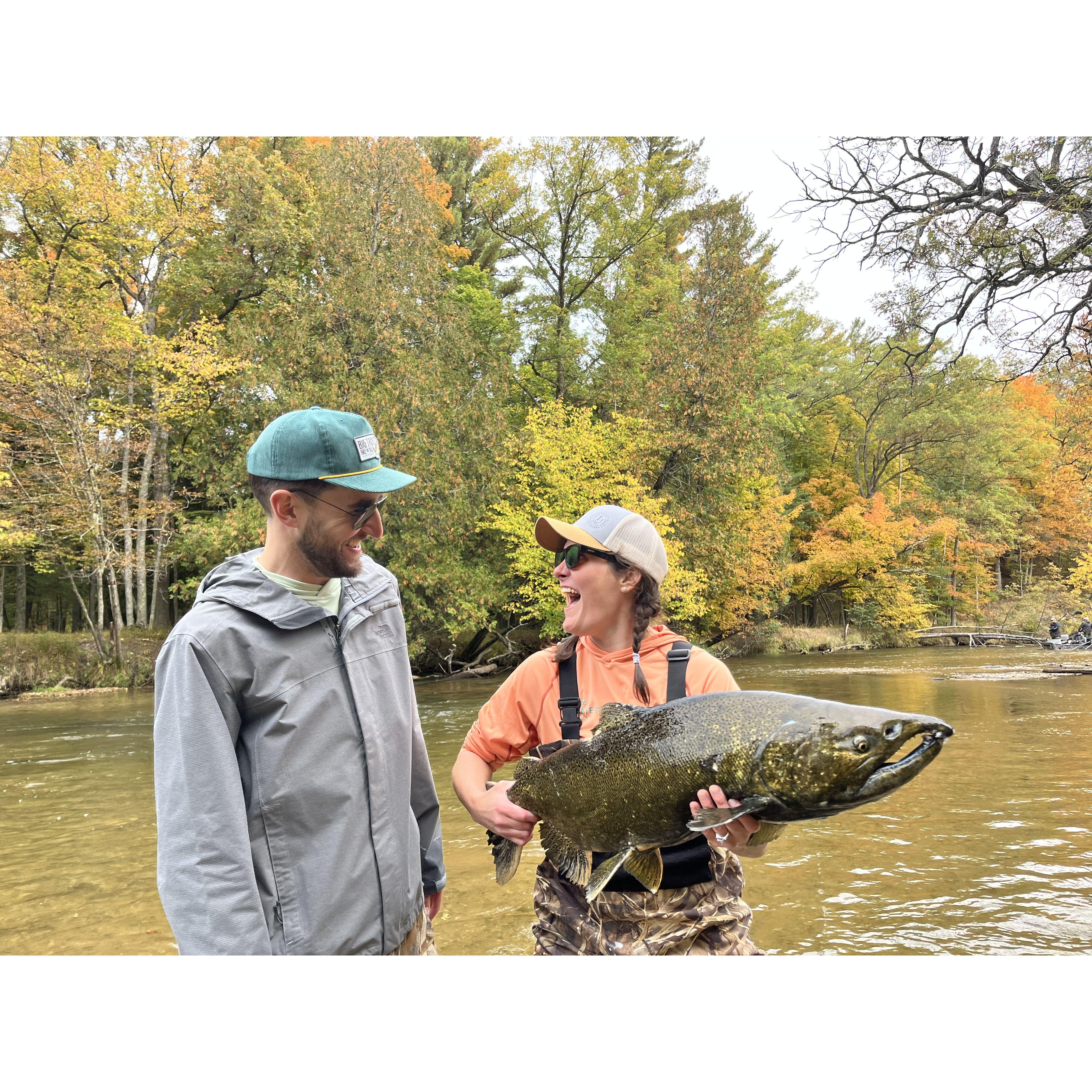 King Salmon fishing on the Pere Marquette in Michigan! HAAAY!