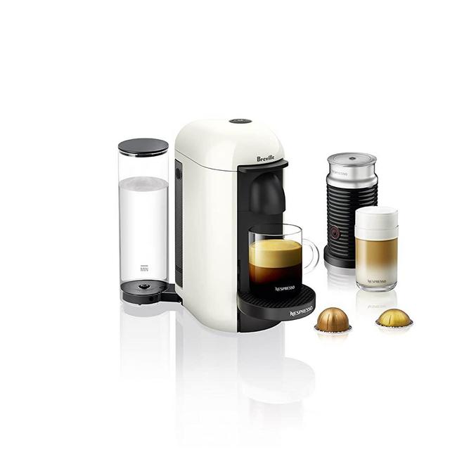 Nespresso VertuoPlus Coffee and Espresso Maker by Breville with Aerocinno, White