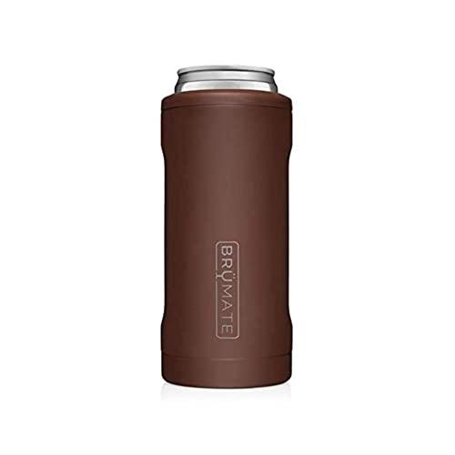 BrüMate Hopsulator Slim Double-walled Stainless Steel Insulated Can Cooler for 12 Oz Slim Cans (Matte Pecan)