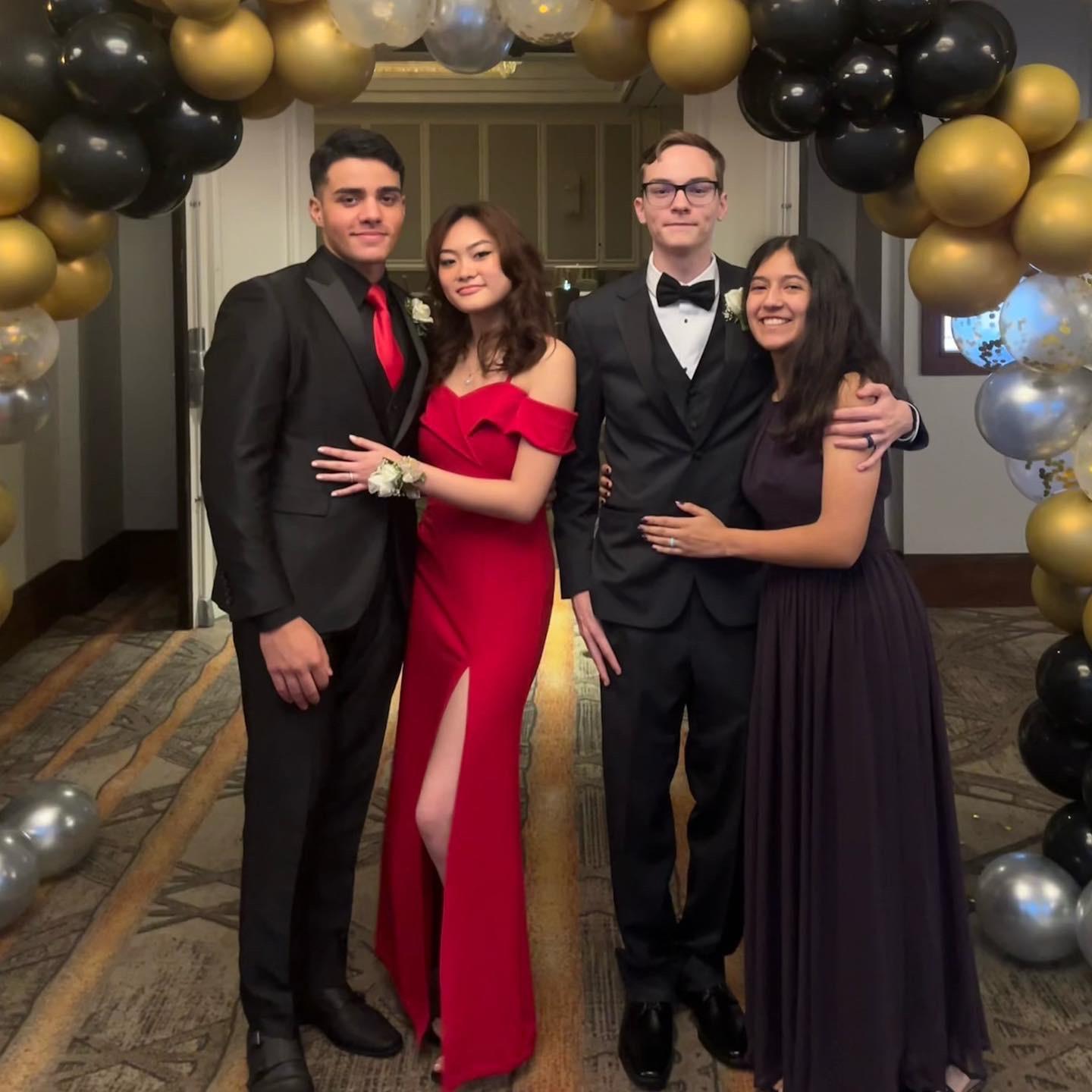 5/14/22: Prom photo with our friends, Cassie and Liam!