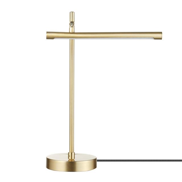 15" West Desk Lamp with Dimmer Rotary Switch (Includes LED Light Bulb)Matte Brass - Globe Electric