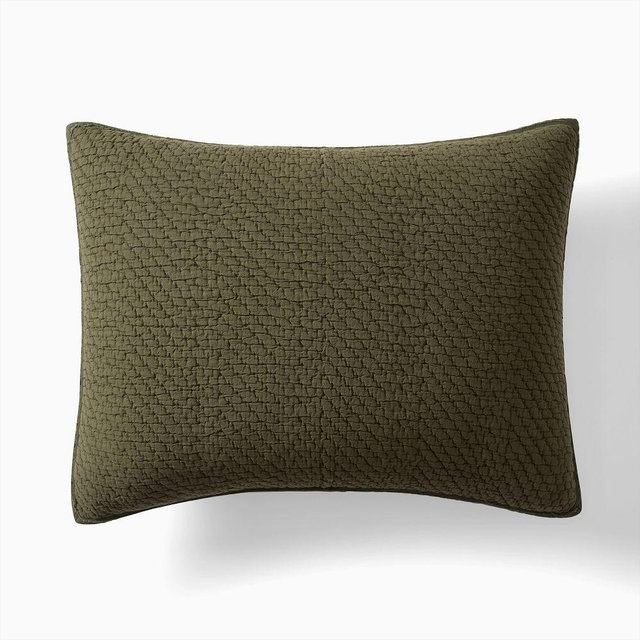 Reflections Matelasse King Sham, Dark Olive