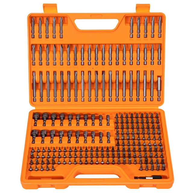 208-Piece Professional Screwdriver Bit Set, 1/4" Hex Shank Chrome Vanadium Steel Driver Bit Set, Includes Security Bits, Nut Driver and Bit Holder