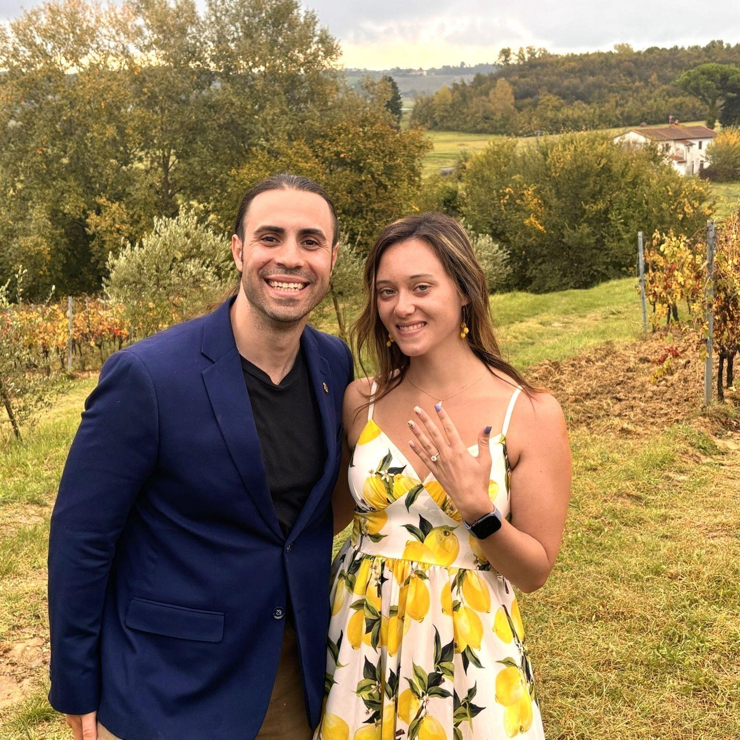 In the vineyards at our cooking class in Florence Italy!