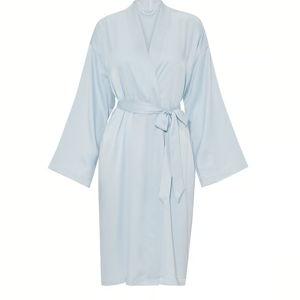 Signature Satin Midi Robe Blue M/L