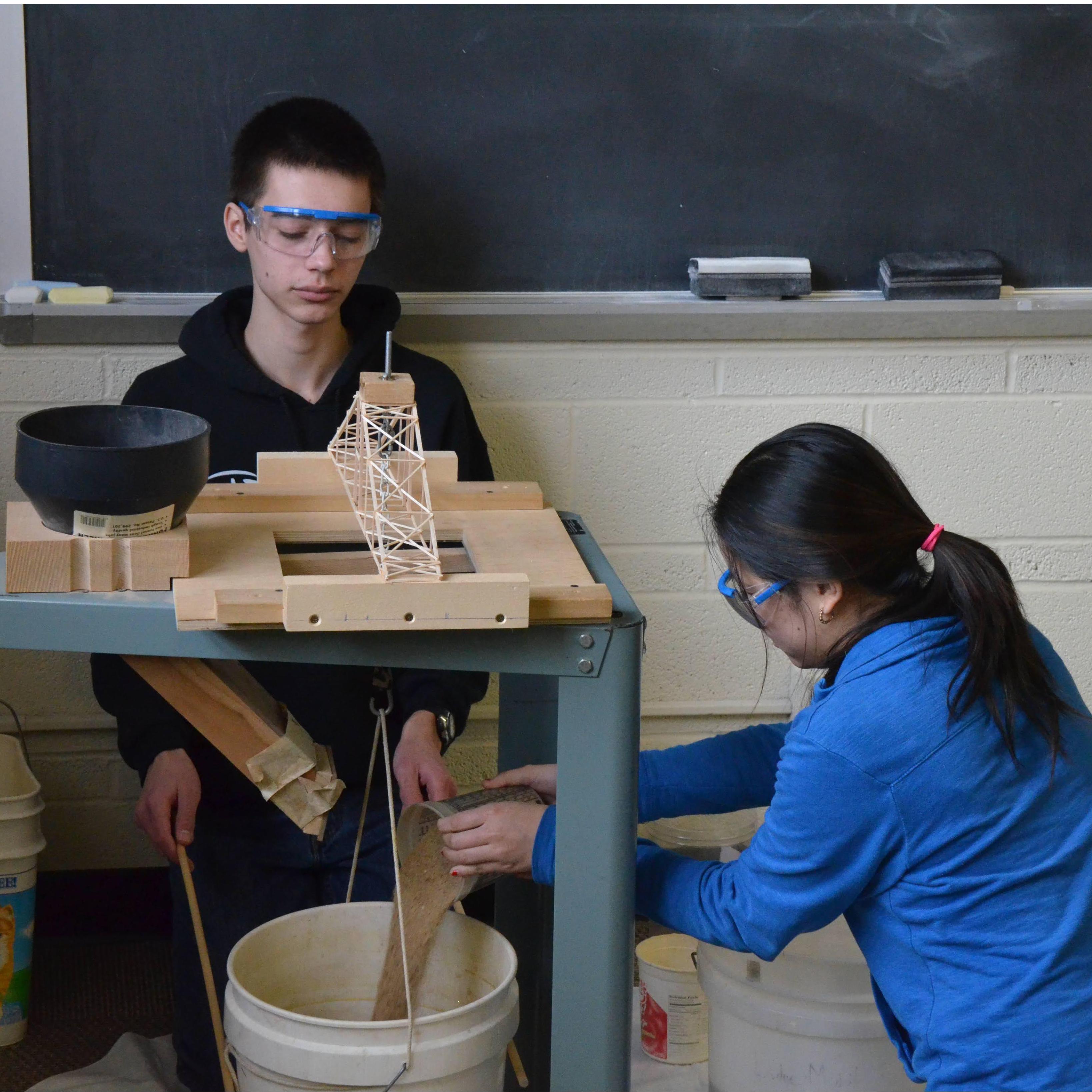 2/28/15 - Competing in the Bridge Building Science Olympiad event together