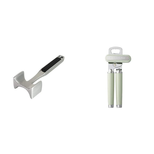 KitchenAid Gourmet Meat Tenderizer, One Size, Black & Classic Multifunction Can Opener/Bottle Opener, 8.34-Inch, Pistachio