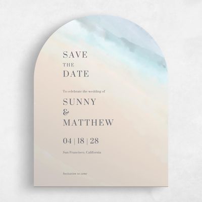 Purple Arch Wedding Save the Date - Chelan Portrait