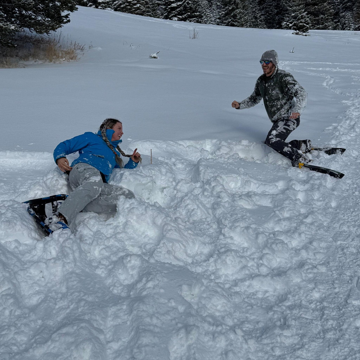 Snowshoeing and snow angels outside Nederland, CO. (2025)