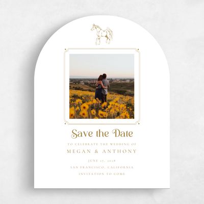 White Arch Wedding Save the Date - Brisbee Photo