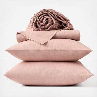 Organic Crinkled Percale 4-Piece Sheet Set