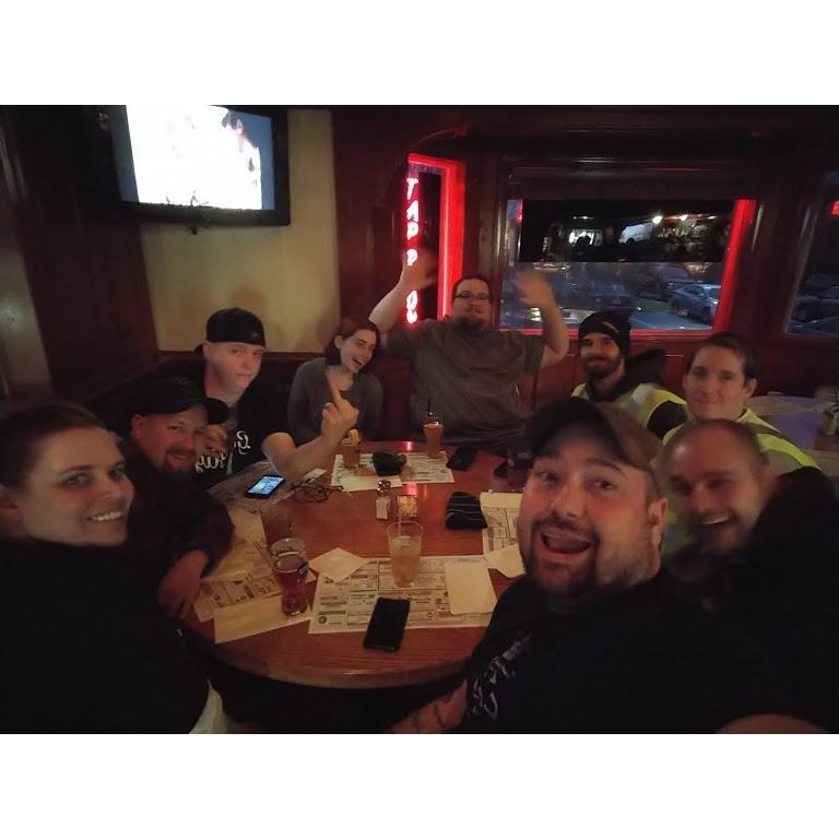 Having a drink at the George after the first ever road cleanup in 2017, and this is why I don't post many pictures of Henny