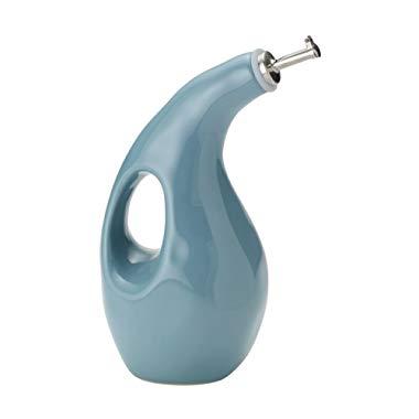 Rachael Ray 51980 Cucina Ceramics EVOO Olive Oil Bottle Dispenser with Spout - 24 Ounce, Blue