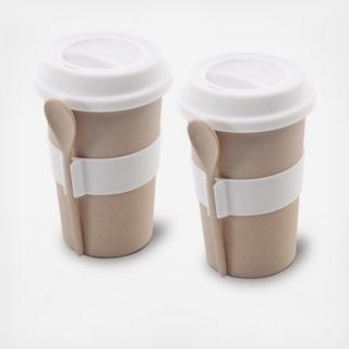 Cook&Co Travel Coffee Mug & Spoon, Set of 2