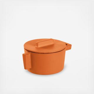 Terra.Cotto Bright Cast Iron Saucepot with Lid