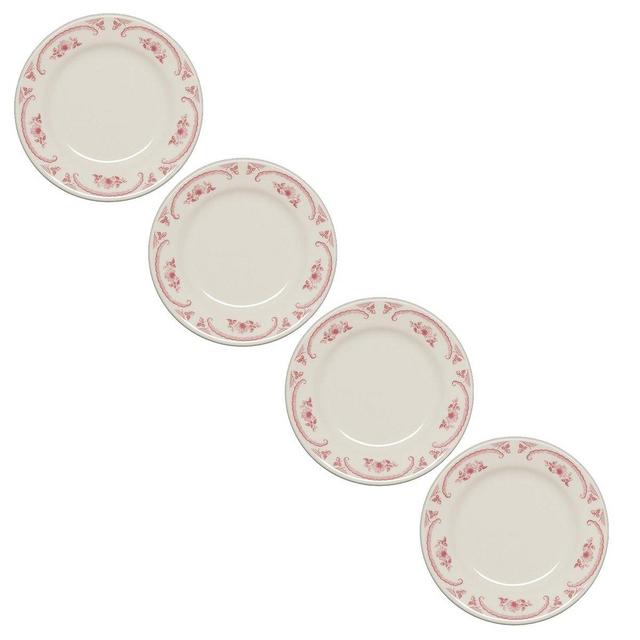 Set of 4 American Rose Salad Plates