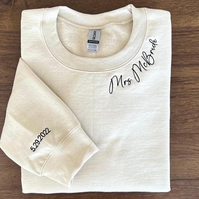 Custom Mrs. Embroidered Sweatshirt, Date...