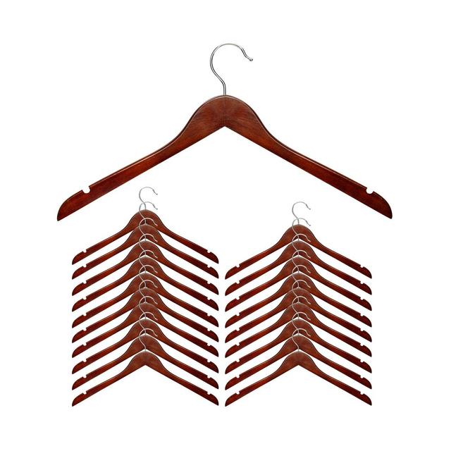 Honey Can Do Cherry Wood Shirt Hanger, Set of 20