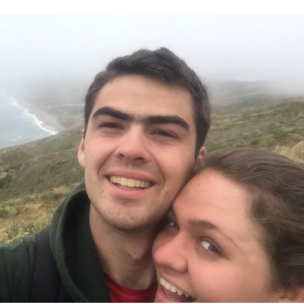 A selfie taken in Point Reyes, likely right after Lacey and I's Sophomore summer. One of our favorite places on the planet. Gorgeous seascape.