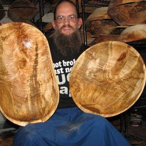 Handmade wooden bread bowl by veteran JP Madren in North Carolina