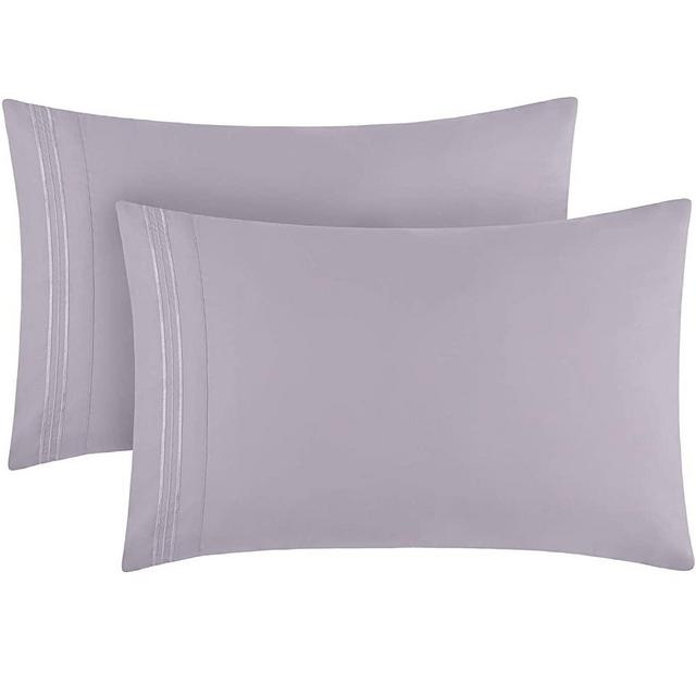 Mellanni King Size Pillow Cases 2 Pack - Pillow Covers - Pillow Protector - Hotel Luxury 1800 Bedding Sheets & Cooling Pillowcases - Wrinkle, Fade, Stain Resistant (Set of 2 King Size, Lavender)