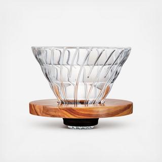 V60 Glass Olive Wood Coffee Dripper