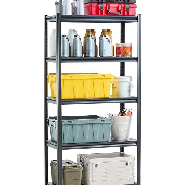 VEVOR Storage Shelves, 2000 lbs, 5 Tier Garage Storage Shelving, 18" D x 36" W x 72" H Adjustable Metal Shelves for Garage Shelves Utility Rack Shelf, Ideal for Kitchen, Warehouse, Basement, Black