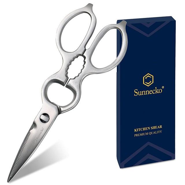 Sunnecko Heavy Duty Kitchen Scissors - Stainless Steel Kitchen Shears,Ultra Sharp Micro Serrated Poultry Shears,Cooking Scissors for Meat,Fish,Chicken,Vegetable,Open Jars&Nut Cracker,Dishwasher Safe