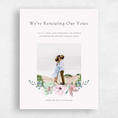 Pink Wedding Save the Date - Cricket Vow Renewal