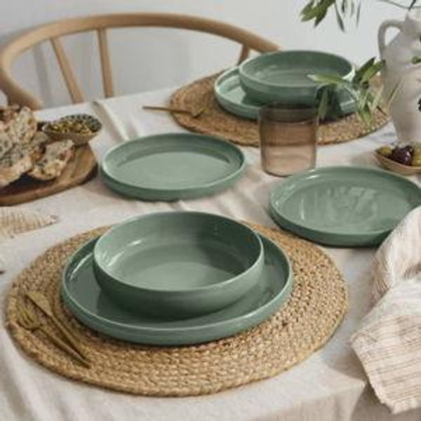 Safdie Alma Dinnerware Set, 12-piece: Color Green