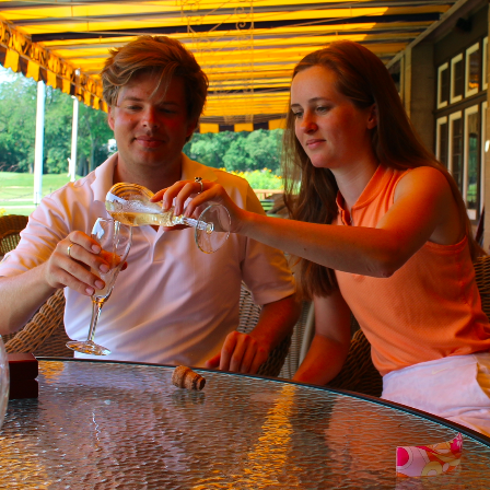 Mati was able to get pictures of the proposal and caught this cute picture of us sharing champagne