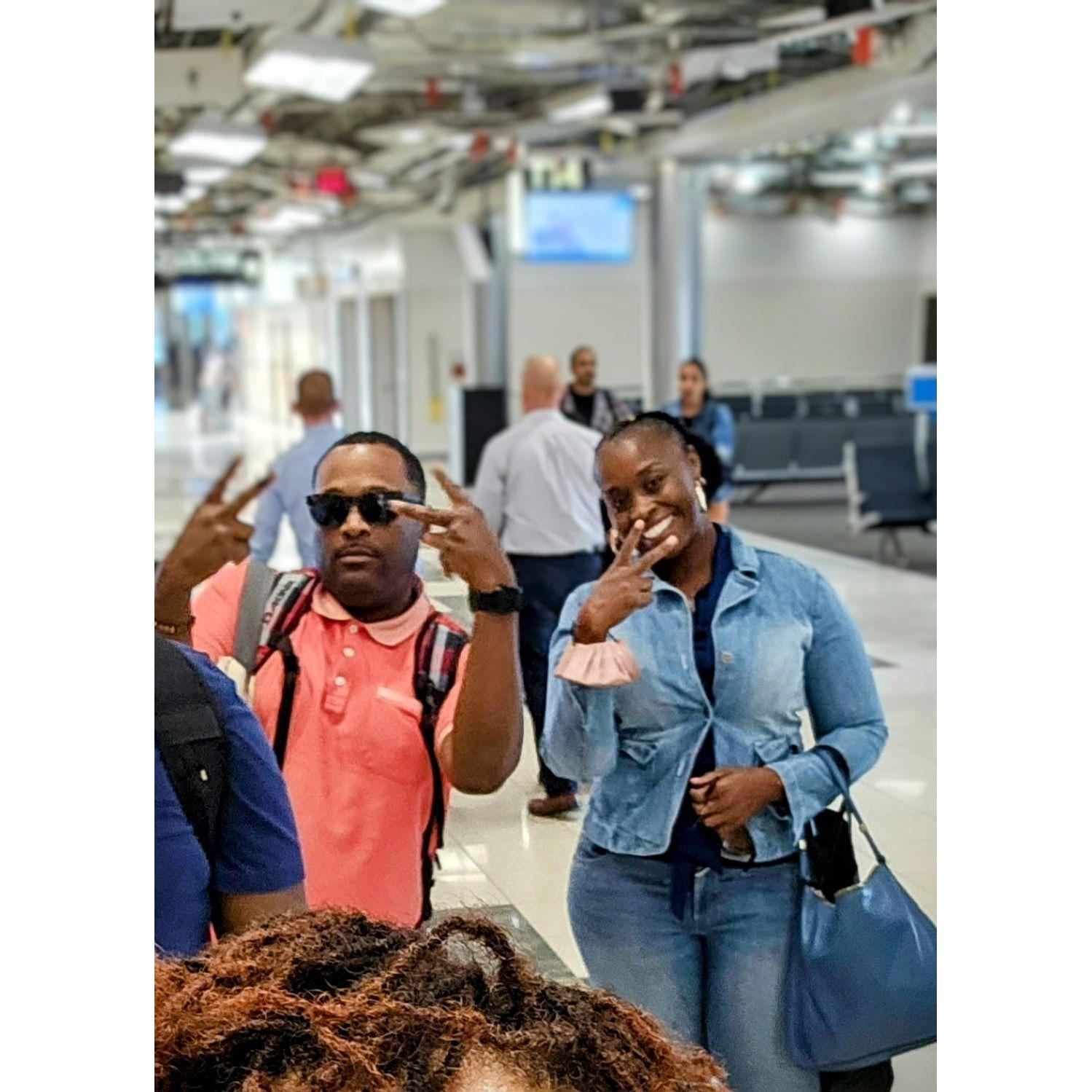 The return from NY and saying "farewell" at the airport.