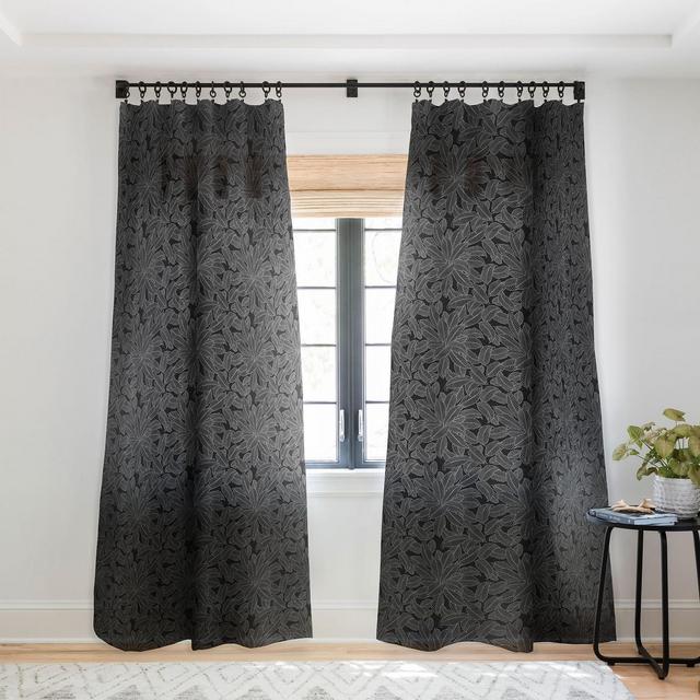 Iveta Abolina Melisande Line Black And White 50" x 64" Single Panel Sheer Window Curtain - Deny Designs