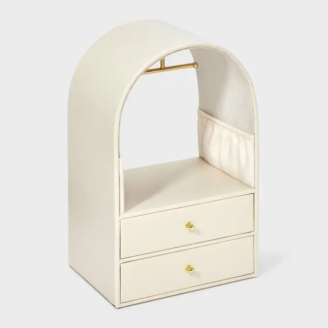 Rounded Standing Jewelry Organizer with Drawers - A New Day™ Cream