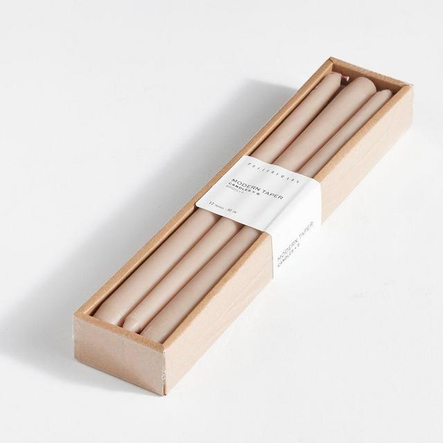 Modern Taper Candles, Set of 6 - Dove
