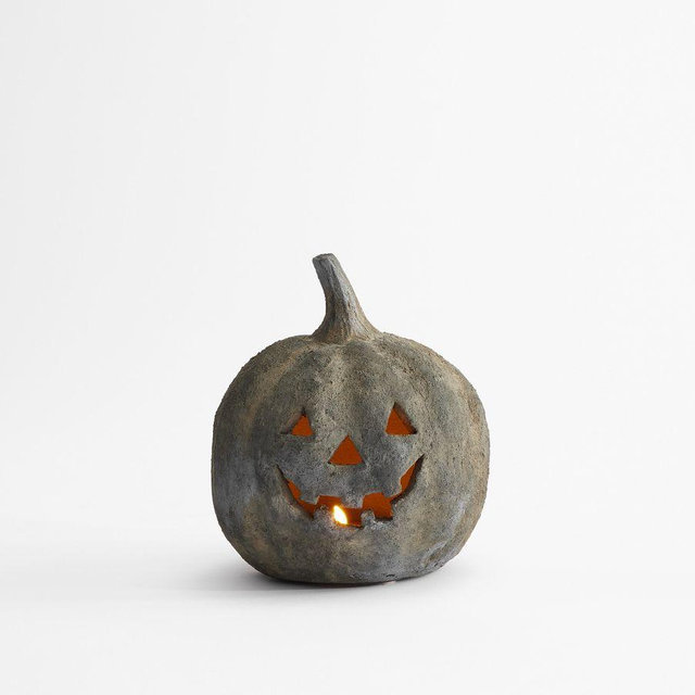Handmade Terracotta Jack O' Lantern, Small, Black